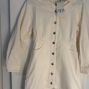 Mini White Denim Dress